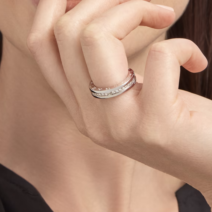 [Charm Aries Jewelry]ZERO 1 ONE-BAND PAVED DIAMONDS ON THE SPIRAL RING