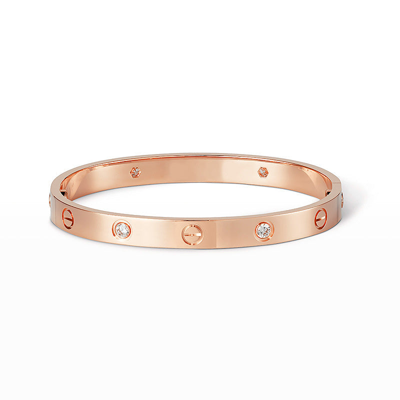 [Charm Aries Jewelry]LOVE BRACELET 6.1MM 4 DIAMONDS