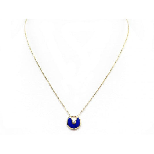 [Charm Aries Jewelry]AMULETTE ROSE GOLD AGATE NECKLACE