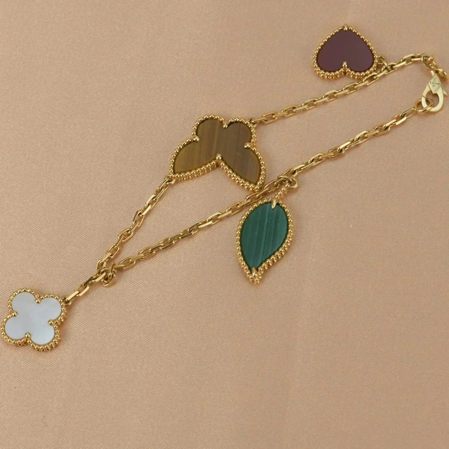 [Charm Aries Jewelry]LUCKY SPRING 5 MOTIF GOLD BRACELET