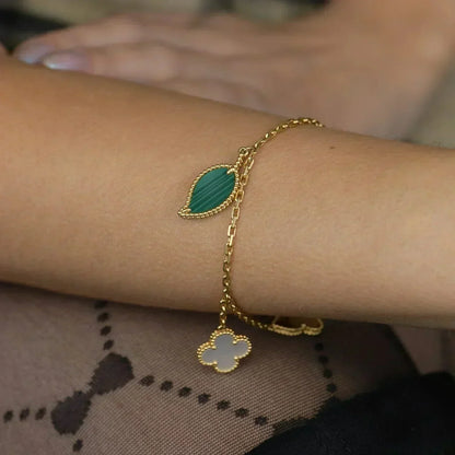 [Charm Aries Jewelry]LUCKY SPRING 5 MOTIF GOLD BRACELET