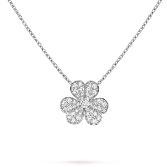 [Charm Aries Jewelry]CLOVER DIAMOND NECKLACE SILVER