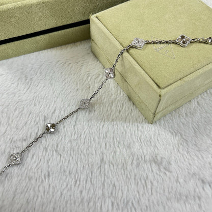 [Charm Aries Jewelry]CLOVER 6 MOTIF DIAMOND LASER BRACELET