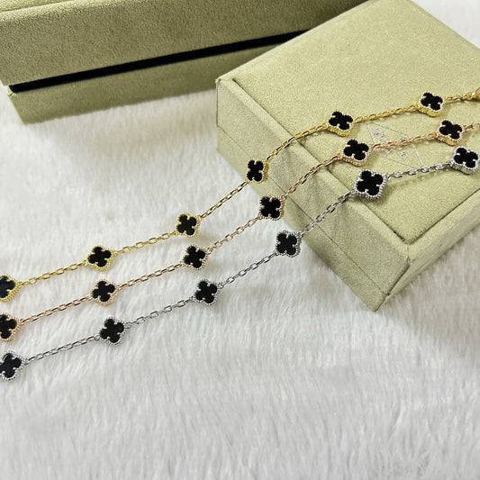 [Charm Aries Jewelry]CLOVER 6 MOTIF  ONYXS BRACELET
