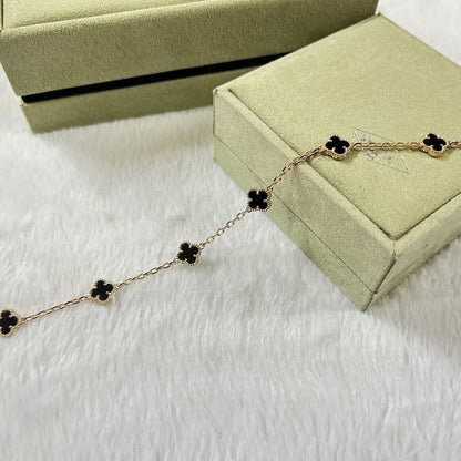 [Charm Aries Jewelry]CLOVER 6 MOTIF  ONYXS BRACELET