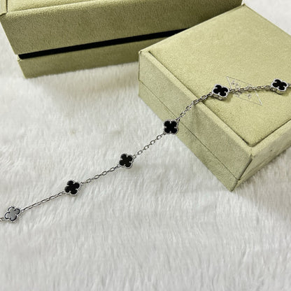 [Charm Aries Jewelry]CLOVER 6 MOTIF  ONYXS BRACELET