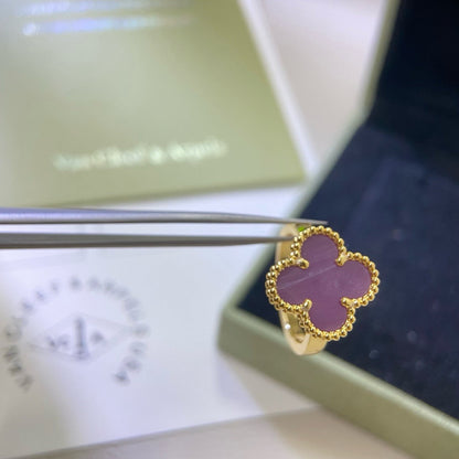 [Charm Aries Jewelry]CLOVER  PURPLE VIOLET RING