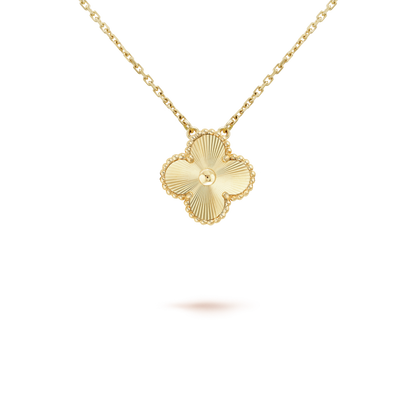 [Charm Aries Jewelry]CLOVER 15MM LASER NECKLACE