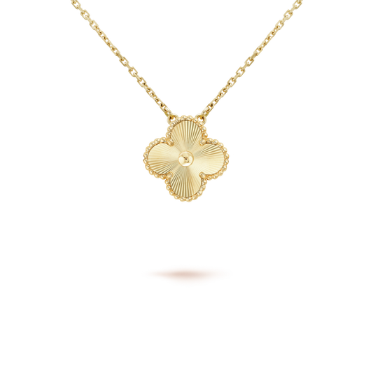 [Charm Aries Jewelry]CLOVER 15MM LASER NECKLACE