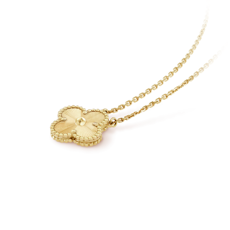[Charm Aries Jewelry]CLOVER 15MM LASER NECKLACE