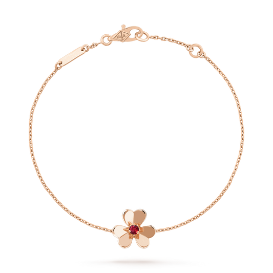 [Charm Aries Jewelry]FRIVOLE GOLD FLOWER PINK MALACHITE BRACELET