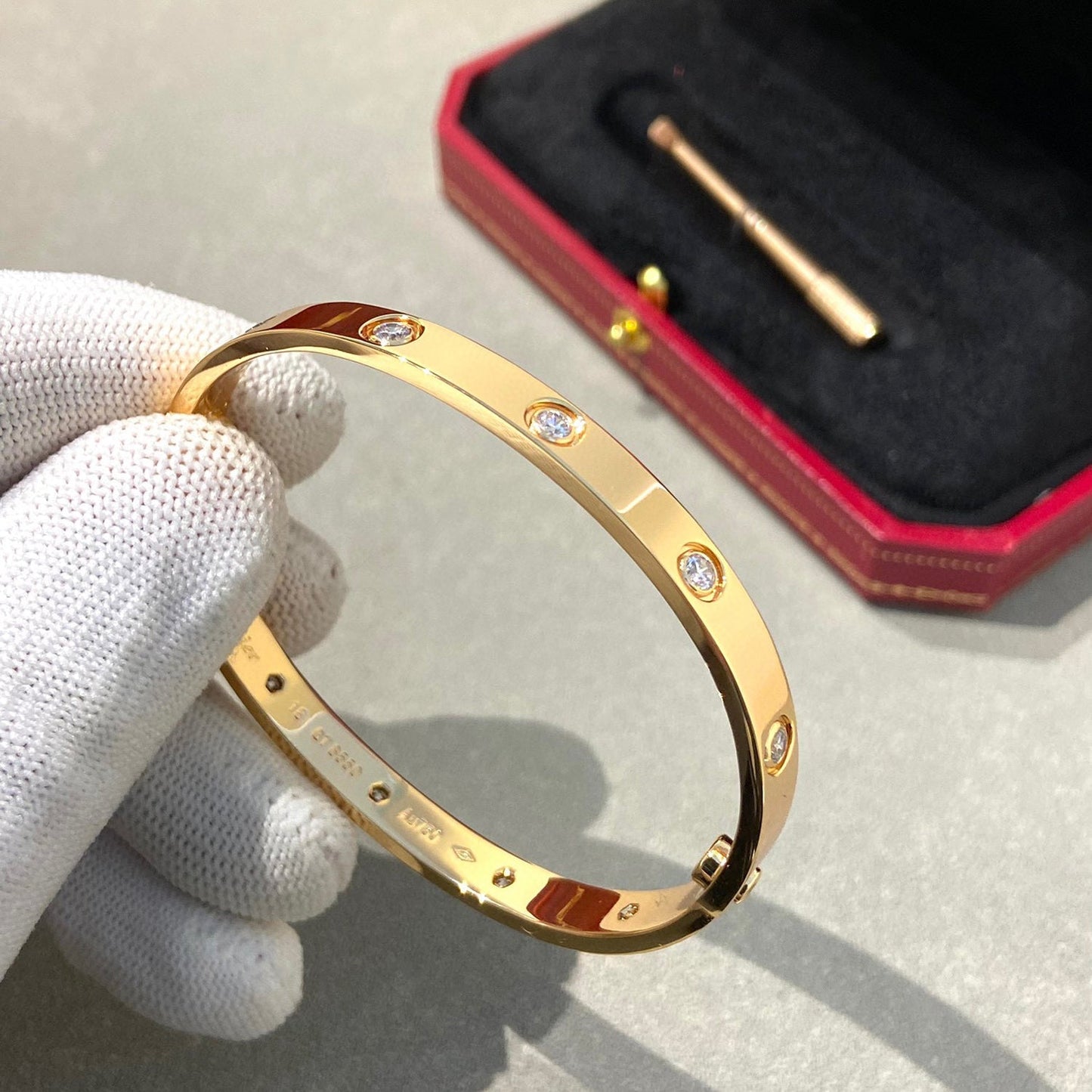 [Charm Aries Jewelry]LOVE BRACELET 6.1MM 10 DIAMONDS