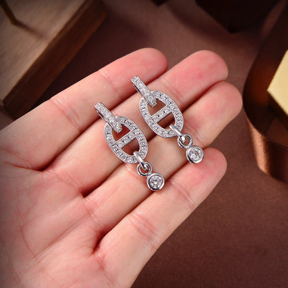 [Charm Aries Jewelry]HM CHAINE DIAMOND EARRINGS