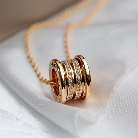 [Charm Aries Jewelry]ZERO 1 PINK GOLD DIAMOND NECKLACE