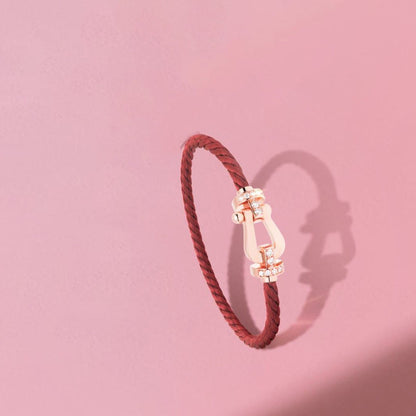[Charm Aries Jewelry]FORCE 10 HALF DIAMOND PINK GOLD RED CORDERI LARGE AND MEDIUM MODEL