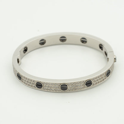[Charm Aries Jewelry]LOVE BRACELET 6.1MM DIAMOND-PAVED CERAMIC