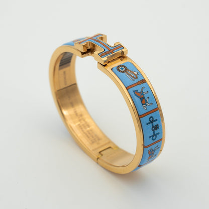 [Charm Aries Jewelry]H PINK GOLD BRACELET BLUE CERAMIC