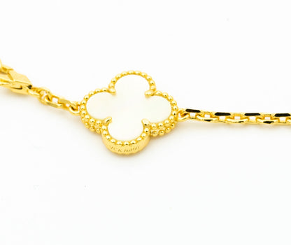 [Charm Aries Jewelry]CLOVER BRACELET 5 MOTIFS ONYX MOP