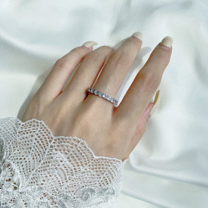 [Charm Aries Jewelry]Sparkling Round Cut Tennis Ring