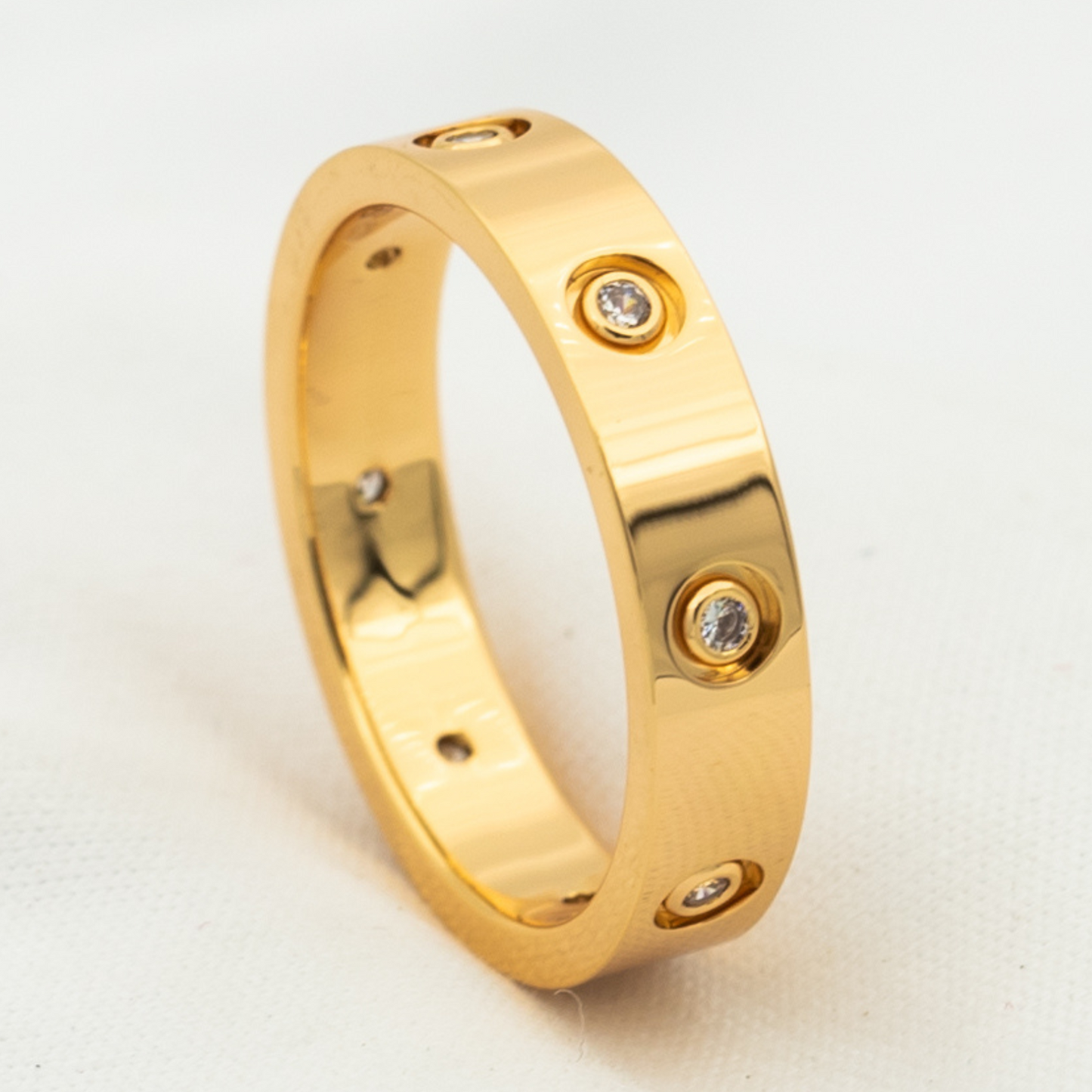 [Charm Aries Jewelry]LOVE RING 3.6MM 8 DIAMONDS