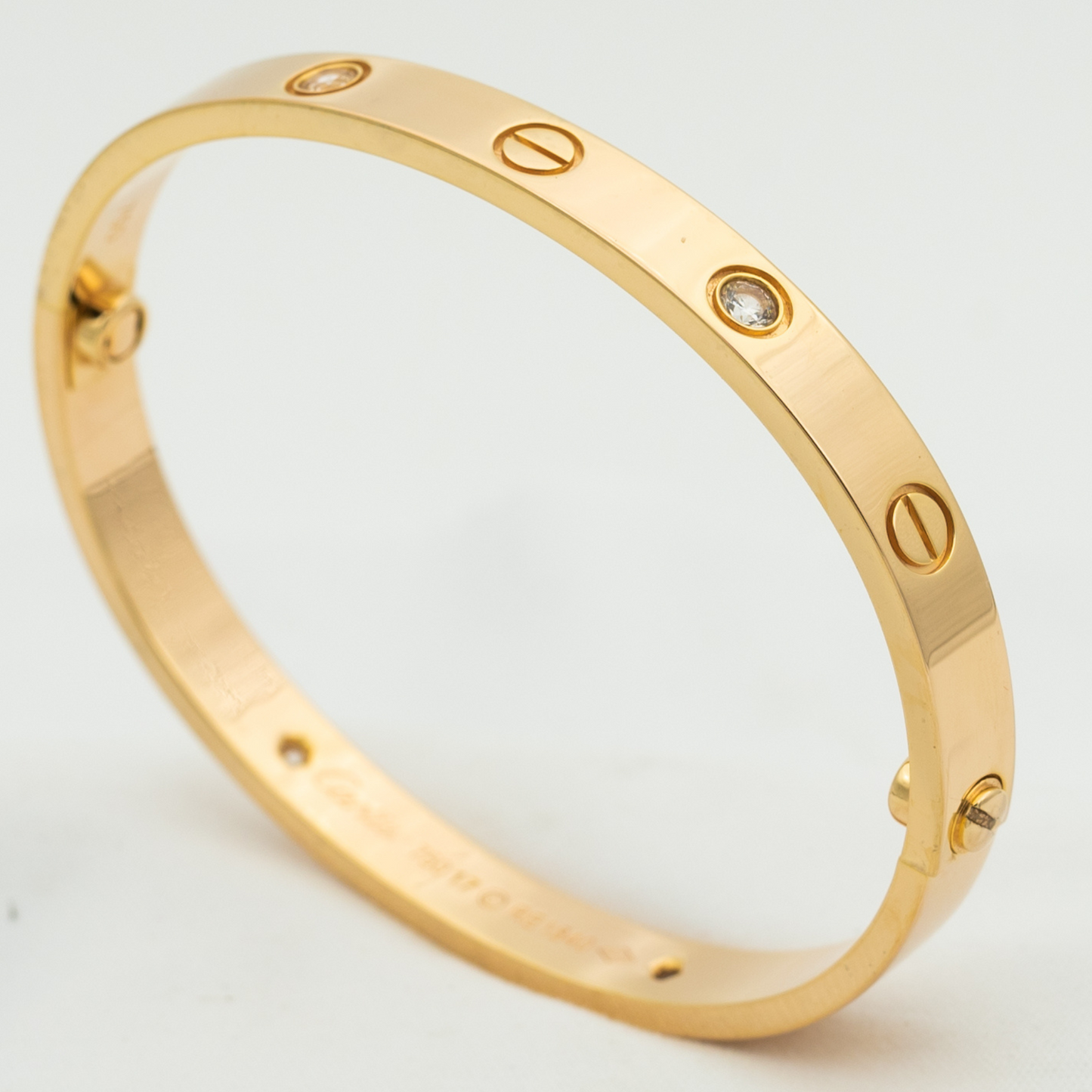 [Charm Aries Jewelry]LOVE BRACELET 6.1MM 4 DIAMONDS