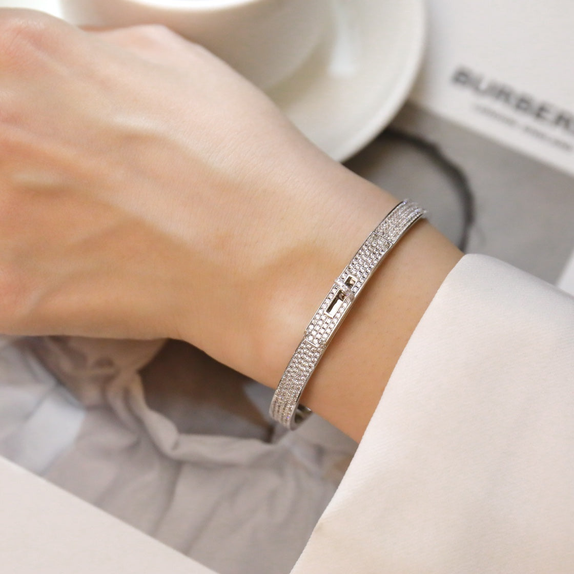 [Charm Aries Jewelry]KELLY BRACELET DIAMOND PAVED