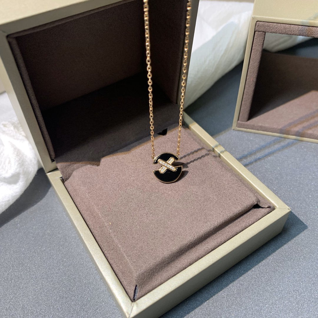 [Charm Aries Jewelry]JEUX DE PINK GOLD DIAMOND NECKLACE