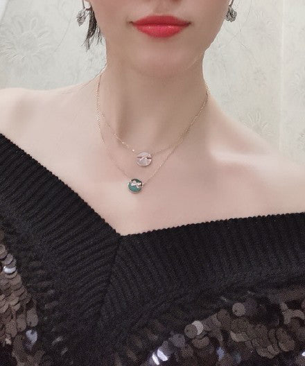 [Charm Aries Jewelry]JEUX DE ROSE GOLD DIAMOND NECKLACE