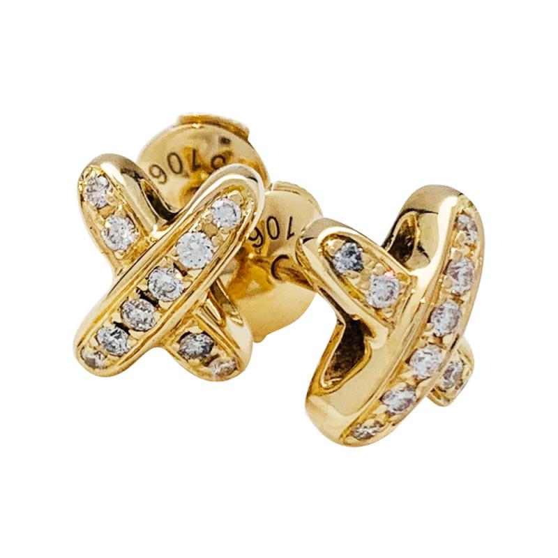 [Charm Aries Jewelry]JEUX DE GOLD DIAMOND EARRINGS
