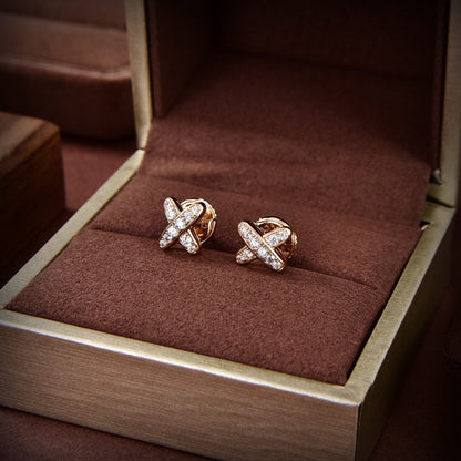 [Charm Aries Jewelry]JEUX DE GOLD DIAMOND EARRINGS