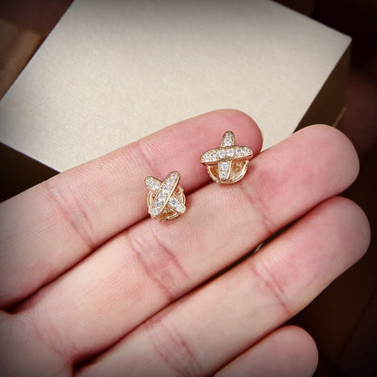 [Charm Aries Jewelry]JEUX DE GOLD DIAMOND EARRINGS