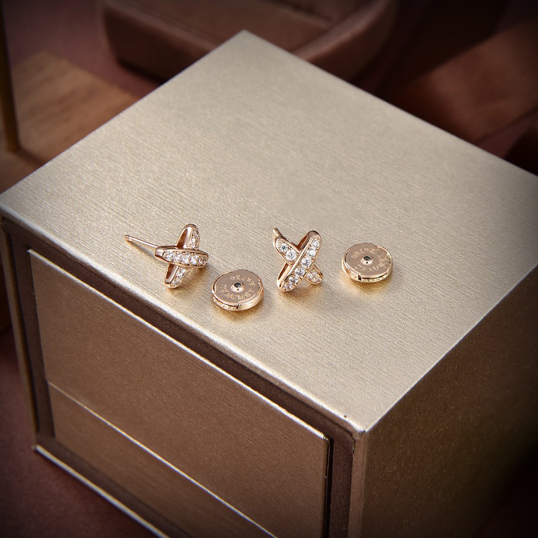[Charm Aries Jewelry]JEUX DE GOLD DIAMOND EARRINGS