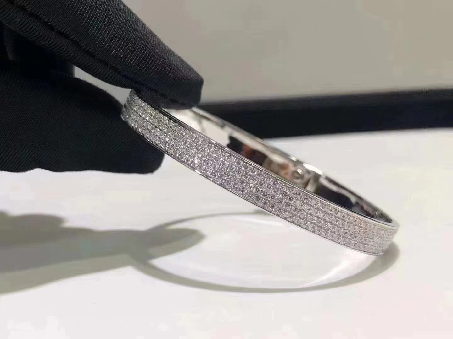 [Charm Aries Jewelry]HM KELLY BRACELET IN SILVER AND FULL PAVE DIAMOND