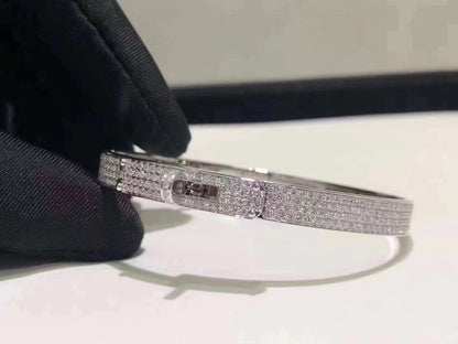 [Charm Aries Jewelry]HM KELLY BRACELET IN SILVER AND FULL PAVE DIAMOND