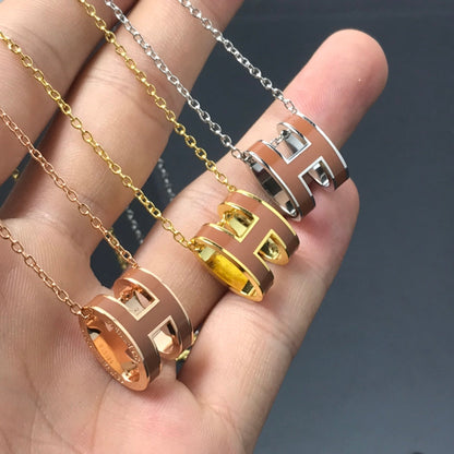 [Charm Aries Jewelry]H NECKLACE BROWN