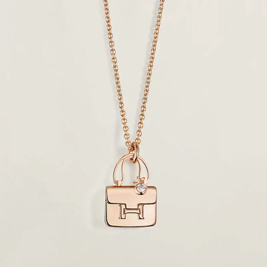 [Charm Aries Jewelry]AMULETTE PEDANT ROSE GOLD NECKLACE