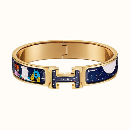 [Charm Aries Jewelry]H STAR AND MOON BRACELET 12MM