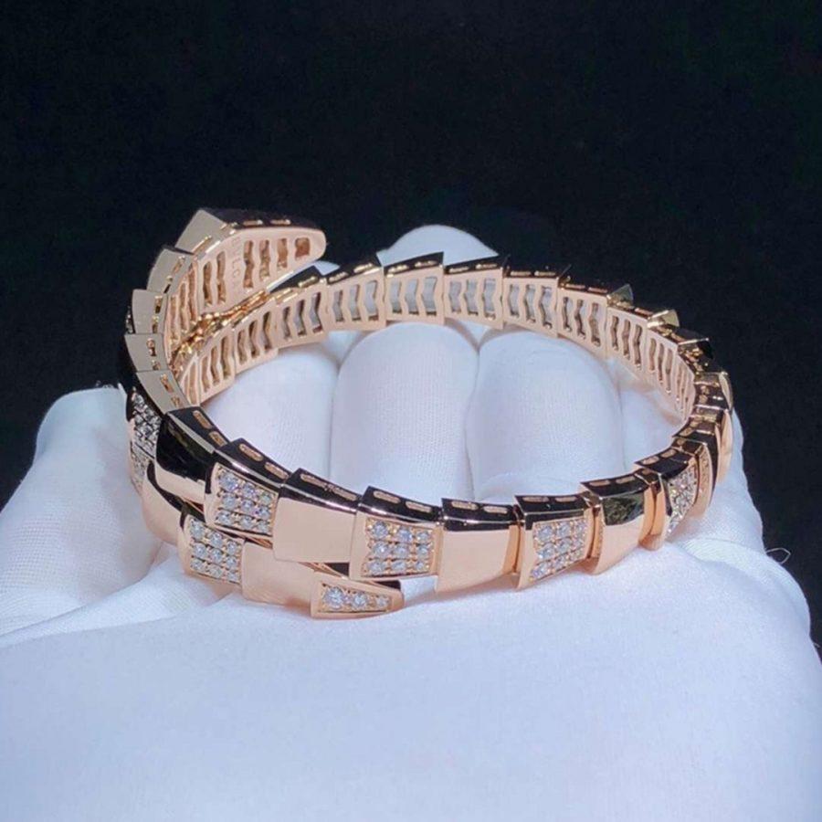 [Charm Aries Jewelry]SERPENTI BRACELET PINK GOLD DIAMOND