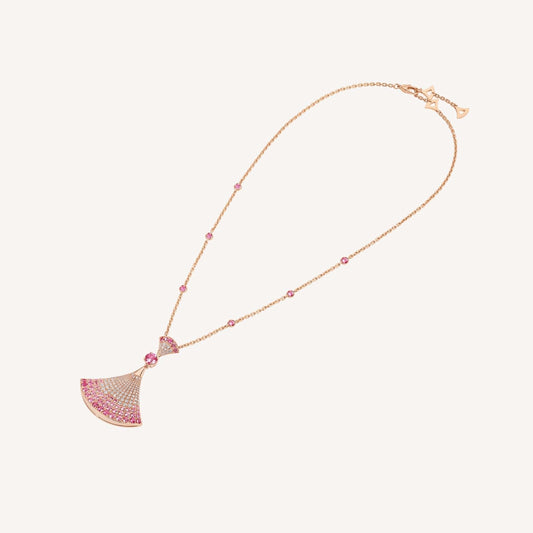 [Charm Aries Jewelry]DREAM NECKLACK DIAMOND PINK GOLD