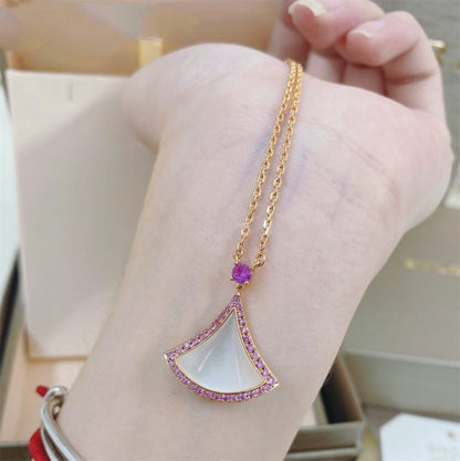 [Charm Aries Jewelry]DREAM NECKLACE MOP DIAMOND PINK