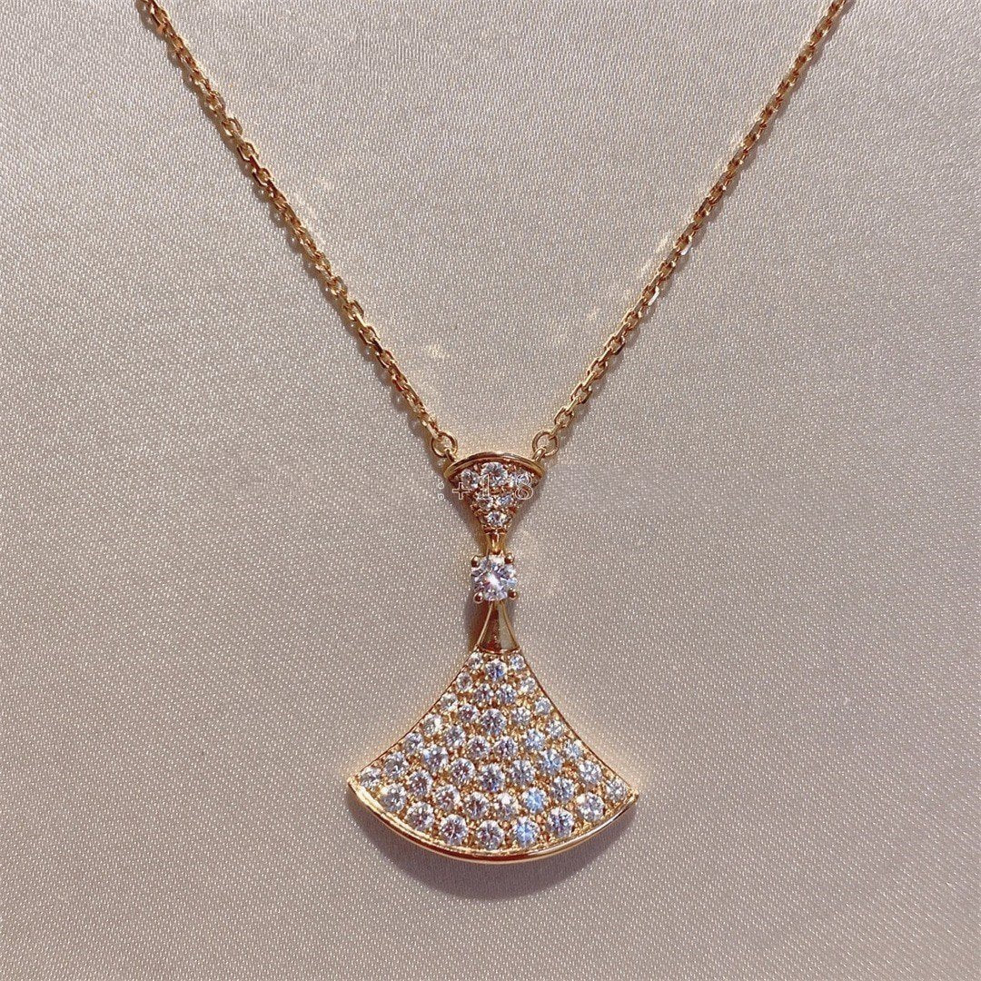 [Charm Aries Jewelry]DREAM NECKLACE PINK GOLD FULL DIAMOND