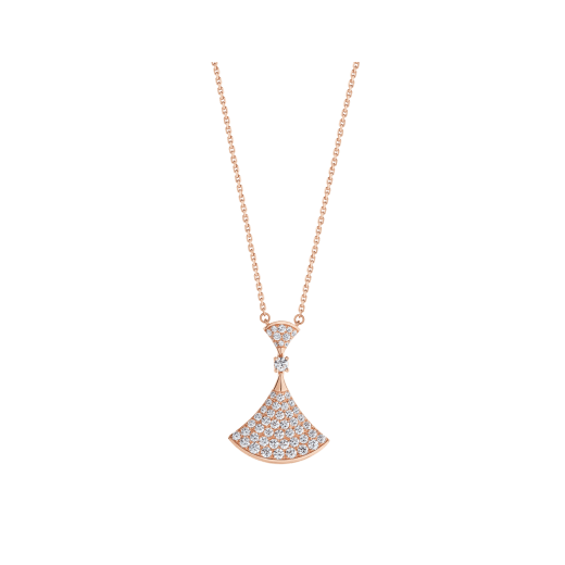 [Charm Aries Jewelry]DREAM NECKLACE PINK GOLD FULL DIAMOND