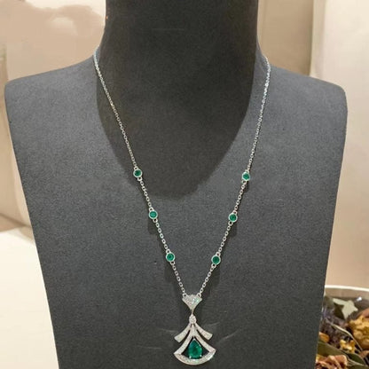 [Charm Aries Jewelry]DREAM NECKLACE MALACHITE DIAMOND SILVER