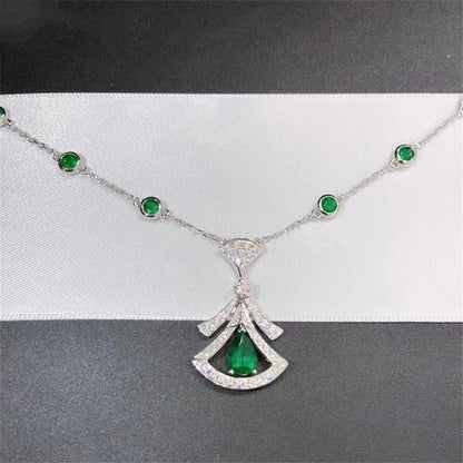 [Charm Aries Jewelry]DREAM NECKLACE MALACHITE DIAMOND SILVER