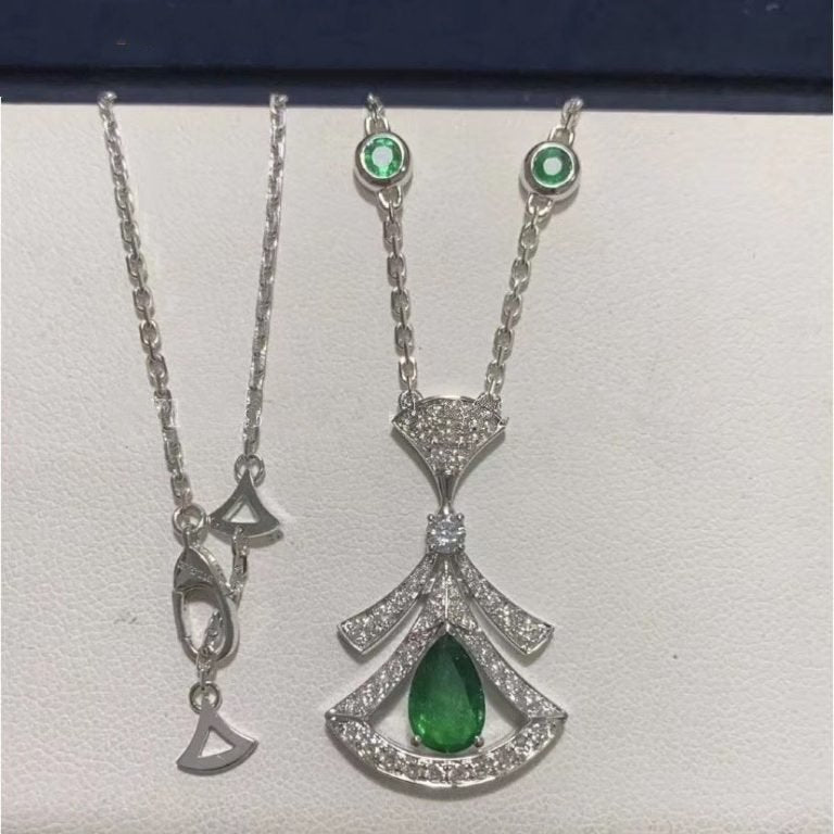 [Charm Aries Jewelry]DREAM NECKLACE MALACHITE DIAMOND SILVER