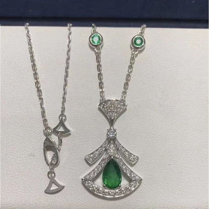 [Charm Aries Jewelry]DREAM NECKLACE MALACHITE DIAMOND SILVER