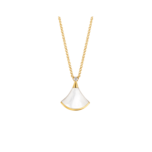 [Charm Aries Jewelry]DREAM NECKLACE WHITE MOP GOLD 1 DIAMOND