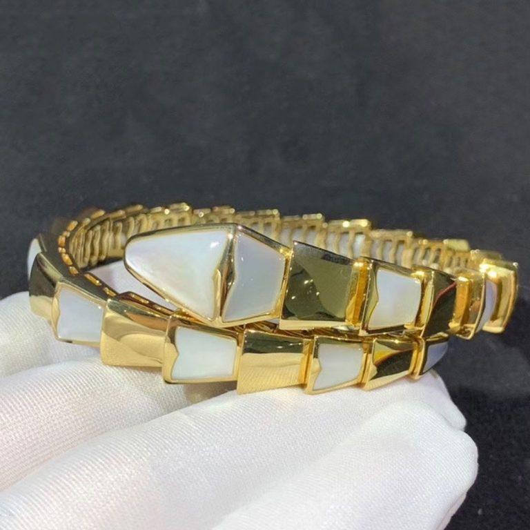 [Charm Aries Jewelry]SERPENTI BRACELET MOP GOLD