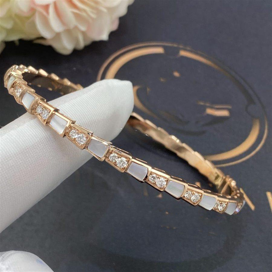 [Charm Aries Jewelry]SERPENTI BRACELET PINK GOLD MOP DIAMOND