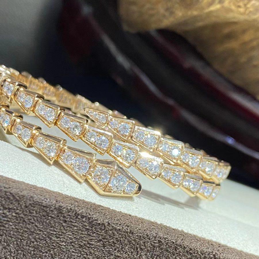 [Charm Aries Jewelry]SERPENTI BRACELET GOLD DIAMOND DOUBLE ROW